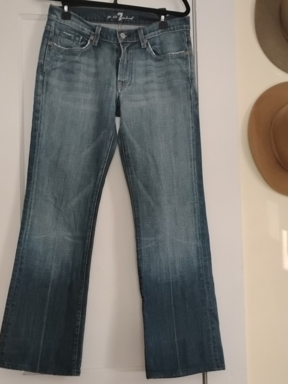 7 For All Mankind Women Wide Leg Jeans - Faded Blue Wash